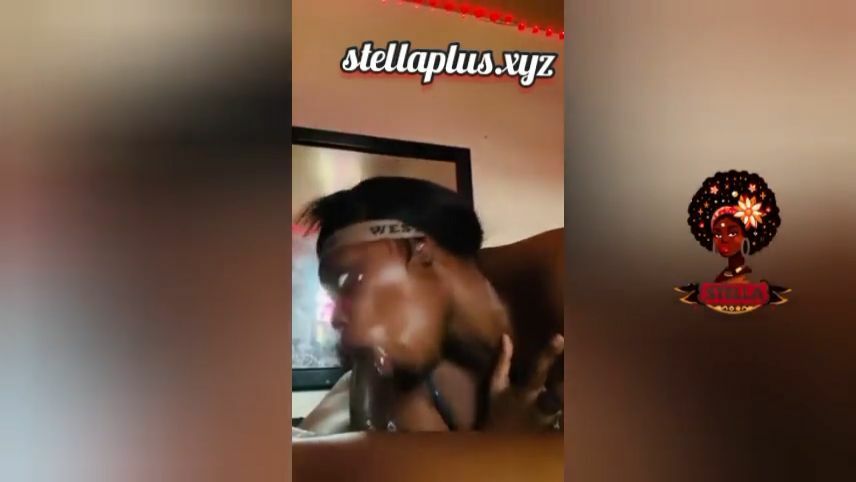 African babe sucking big dick on camera