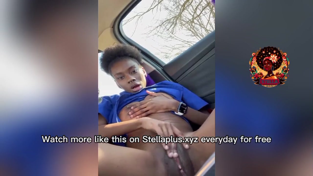 Josephine fingering and making herself cum in the car preview image